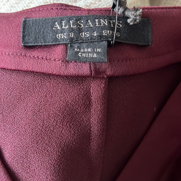ALL SAINTS “Cadia Dress” size 4-maroon w tags! - Picture 11 of 14